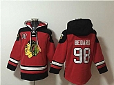 Men's Chicago Blackhawks #98 Connor Bedard Red Lace-Up Pullover Hoodie,baseball caps,new era cap wholesale,wholesale hats
